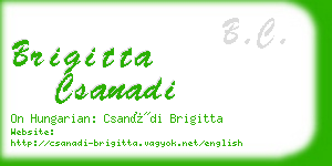 brigitta csanadi business card